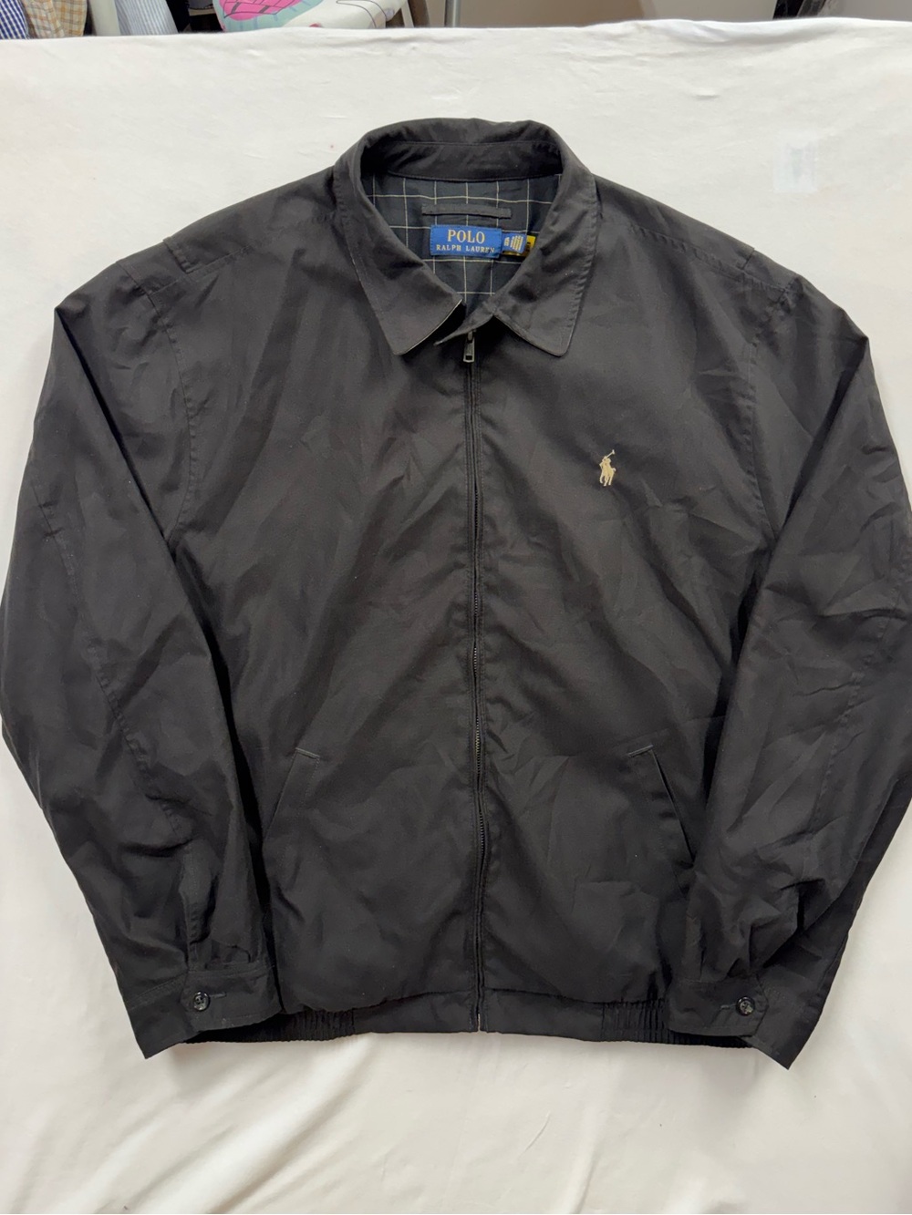 Vintage Polo Ralph Lauren Swing Harrington Jacket Mens XXL Black Plaid Lined